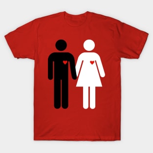 Woman and man black and white T-Shirt